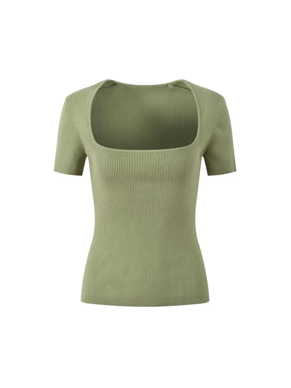 Miyo Ribbed Square Neck Sweater Flowering Girl