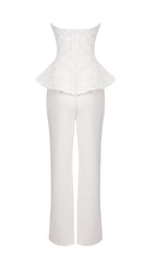 Jerusha White Flower Top & Pants Set Flowering Girl