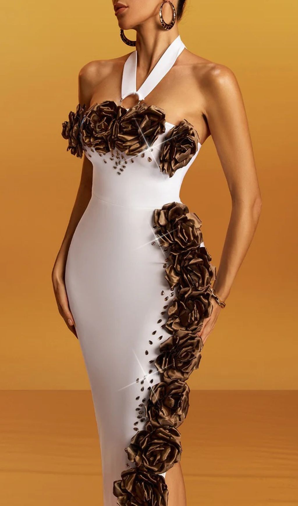 Gravistar Halterneck Flower Bandage Maxi Dress Flowering Girl