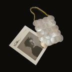 Circle Shell Metal Chain Clutch Flowering Girl