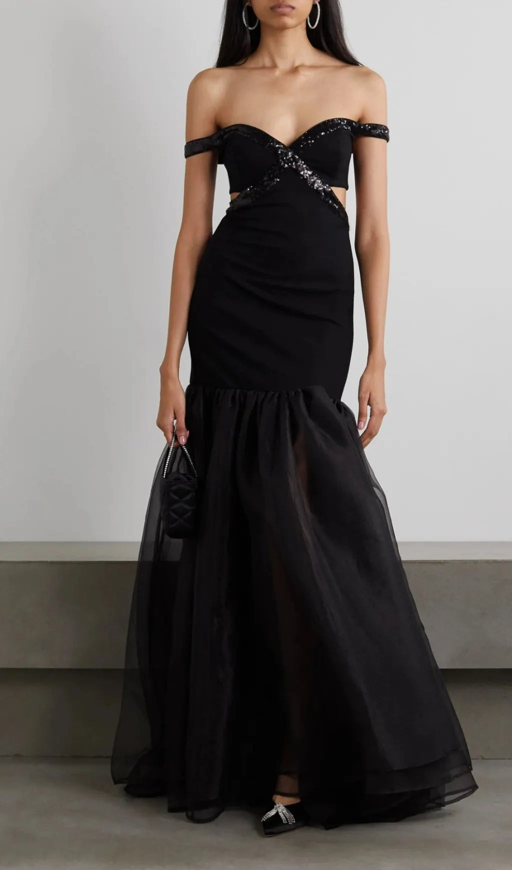 Dosia Black Bandage Maxi Dress Flowering Girl