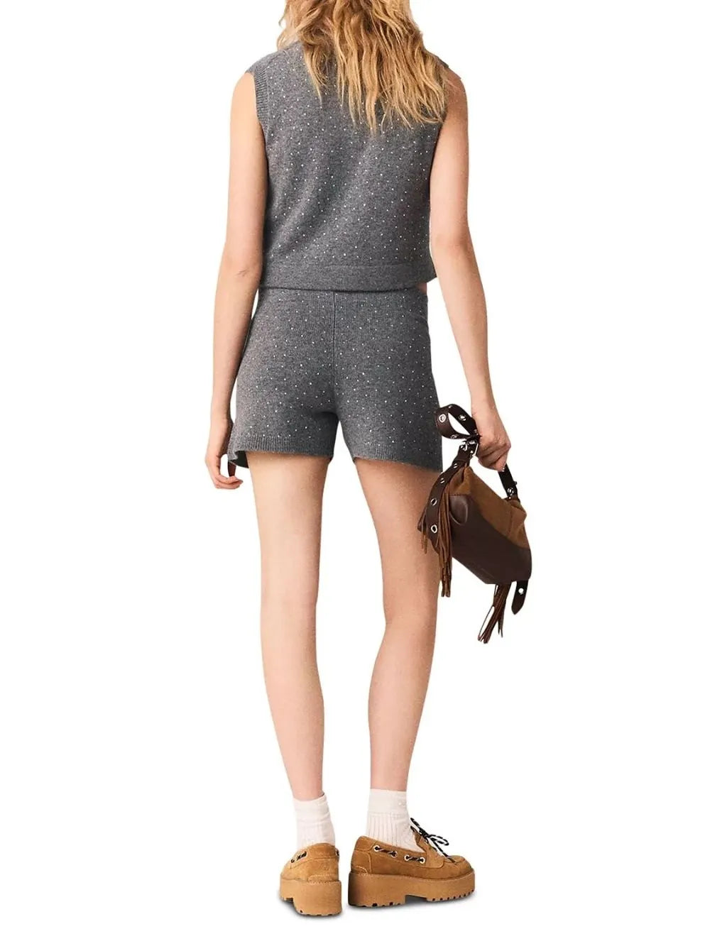 Rhinestone Cropped Vest Flowering Girl