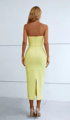 Patchwork Strapless Bandage Dress Flowering Girl