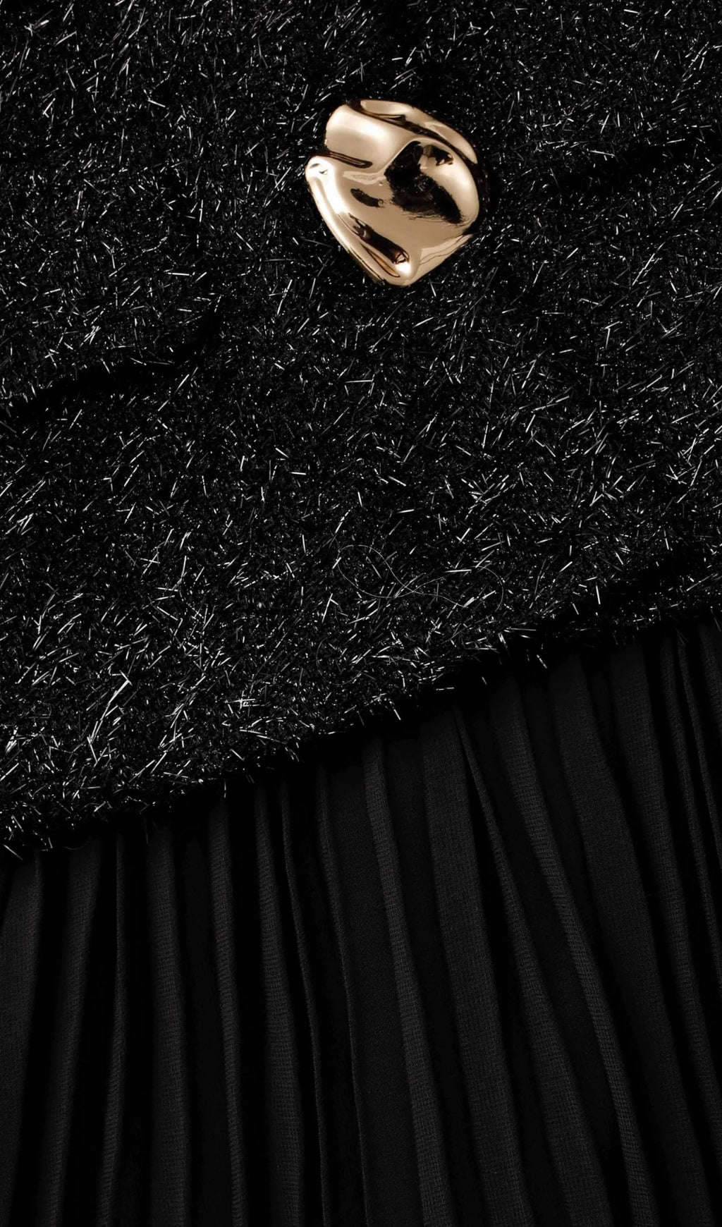 Black Tinsel Boucle Chiffon Midi Dress Flowering Girl