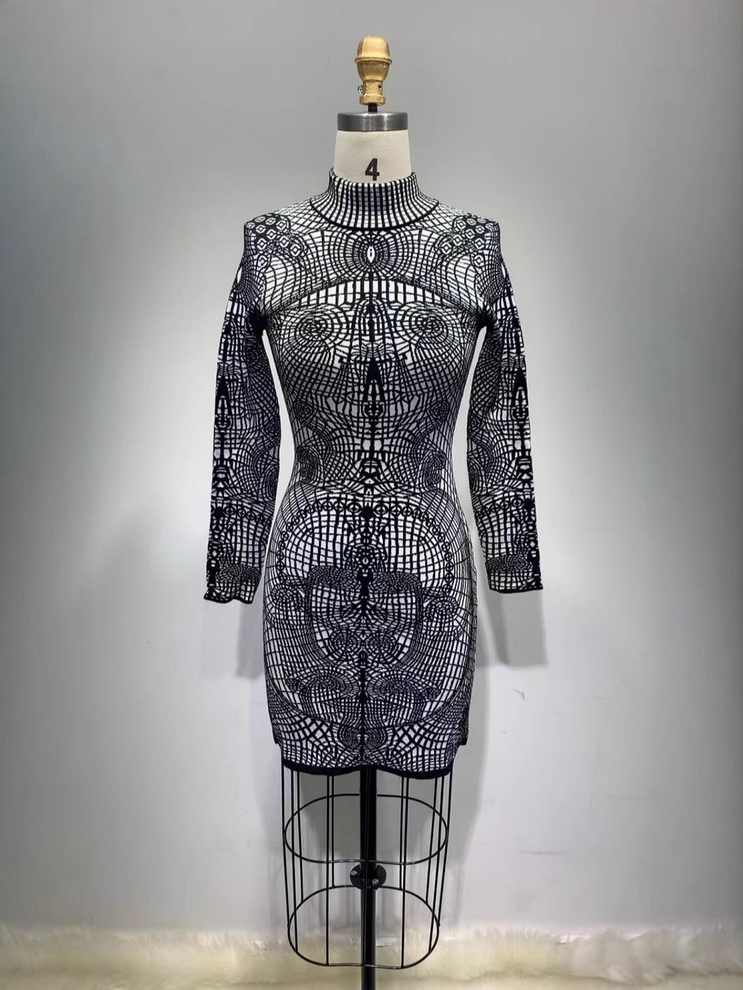 graphic-print fitted mini dress Flowering Girl