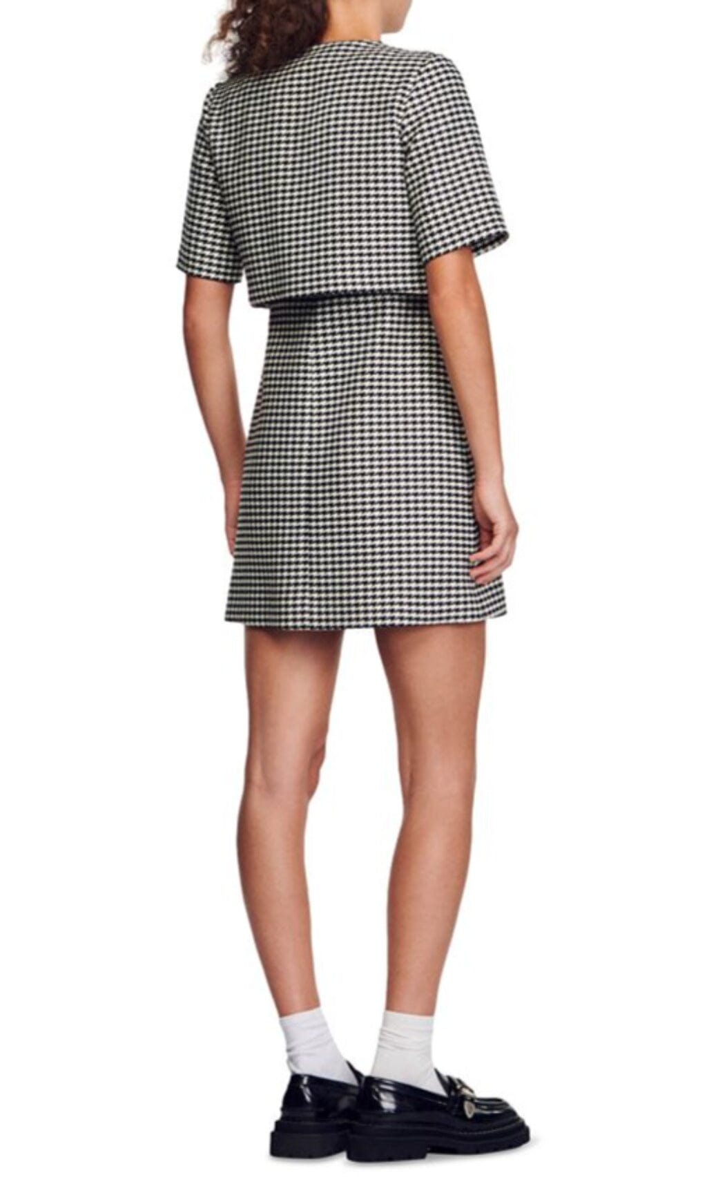 CHARLOTTE LAYERED HOUNDSTOOTH TWEED DRESS Flowering Girl