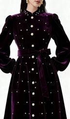 Iwalani Velvet Long Sleeve Midi Dress Flowering Girl