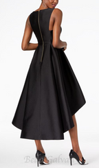 High-Low A-Line Gown in black Flowering Girl