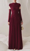 Kiele Wine Ruched Maxi Dress Flowering Girl