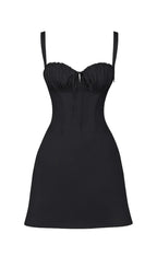 Black Corset Mini Dress Flowering Girl