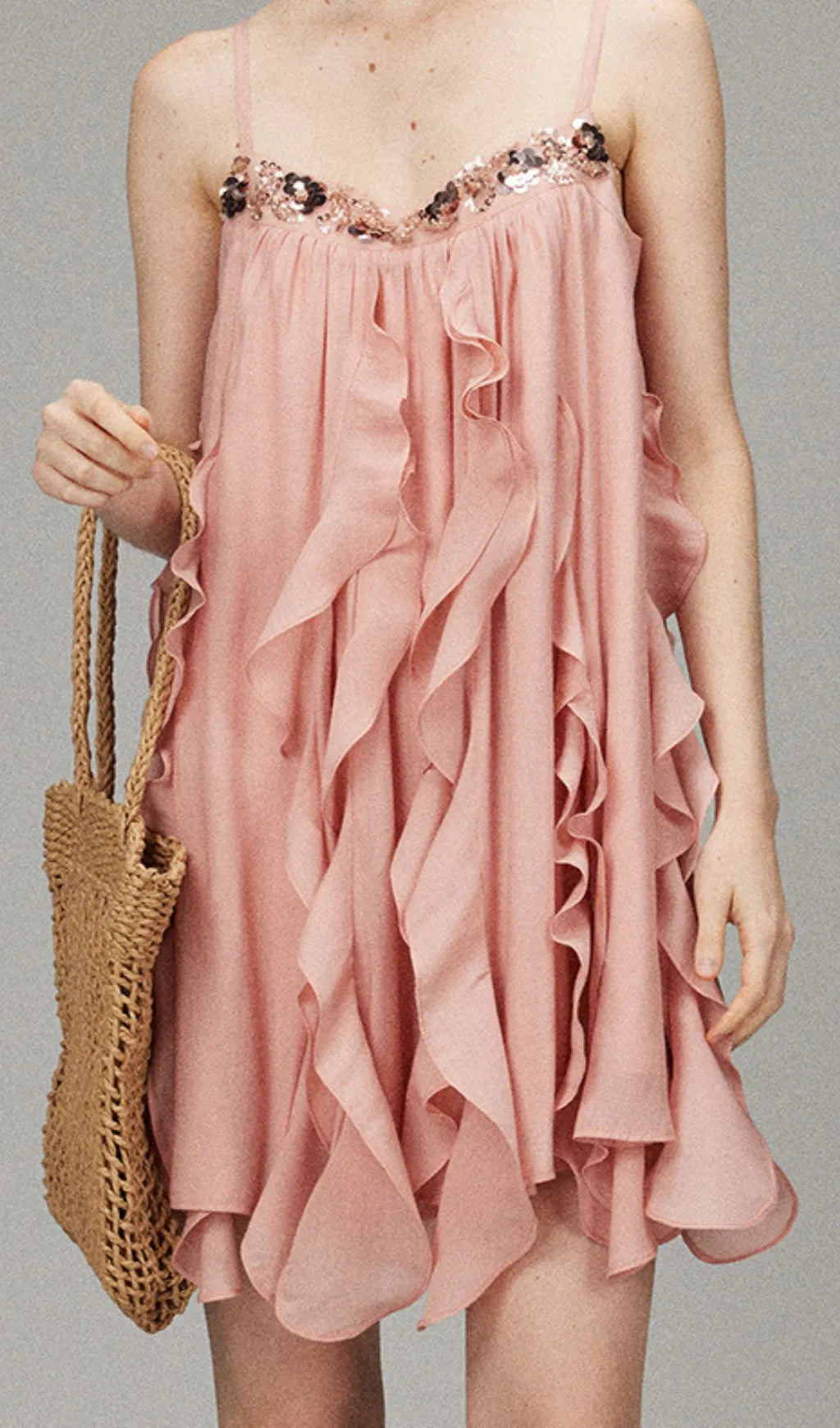 Doria Strappy Ruffle Mini Dress Flowering Girl
