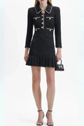 Black Sequin Knit Mini Dress Flowering Girl