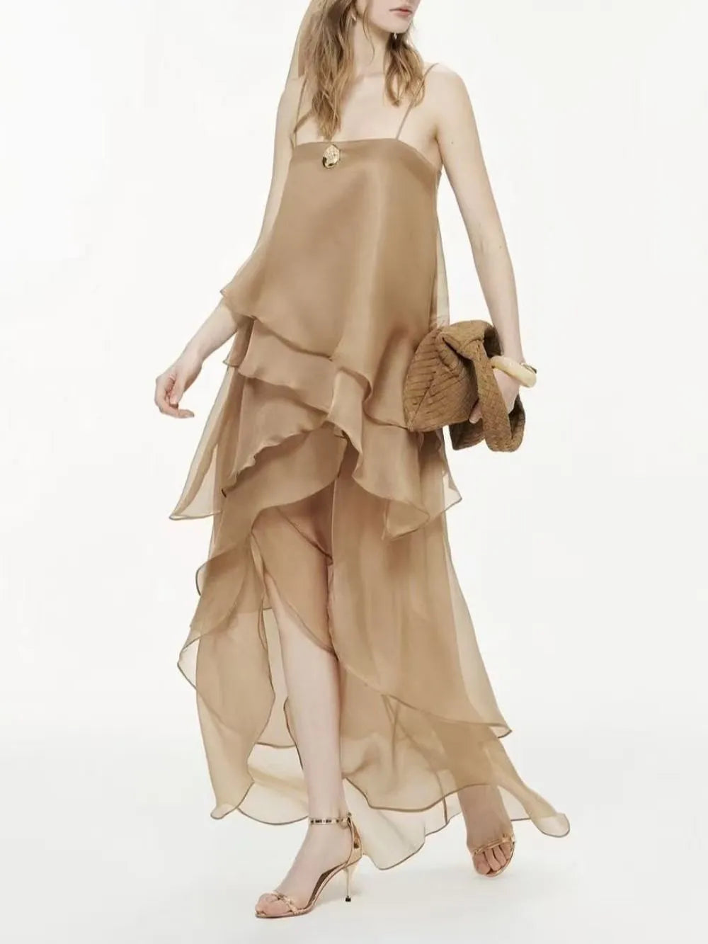 Macaria Strappy Layered Maxi Dress Flowering Girl