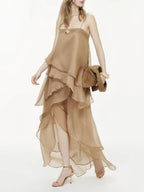 Macaria Strappy Layered Maxi Dress Flowering Girl
