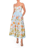 Mechteld Blue Floral Midi Dress Flowering Girl