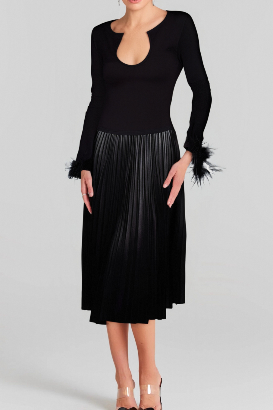 U Neck Feather Top Flowering Girl