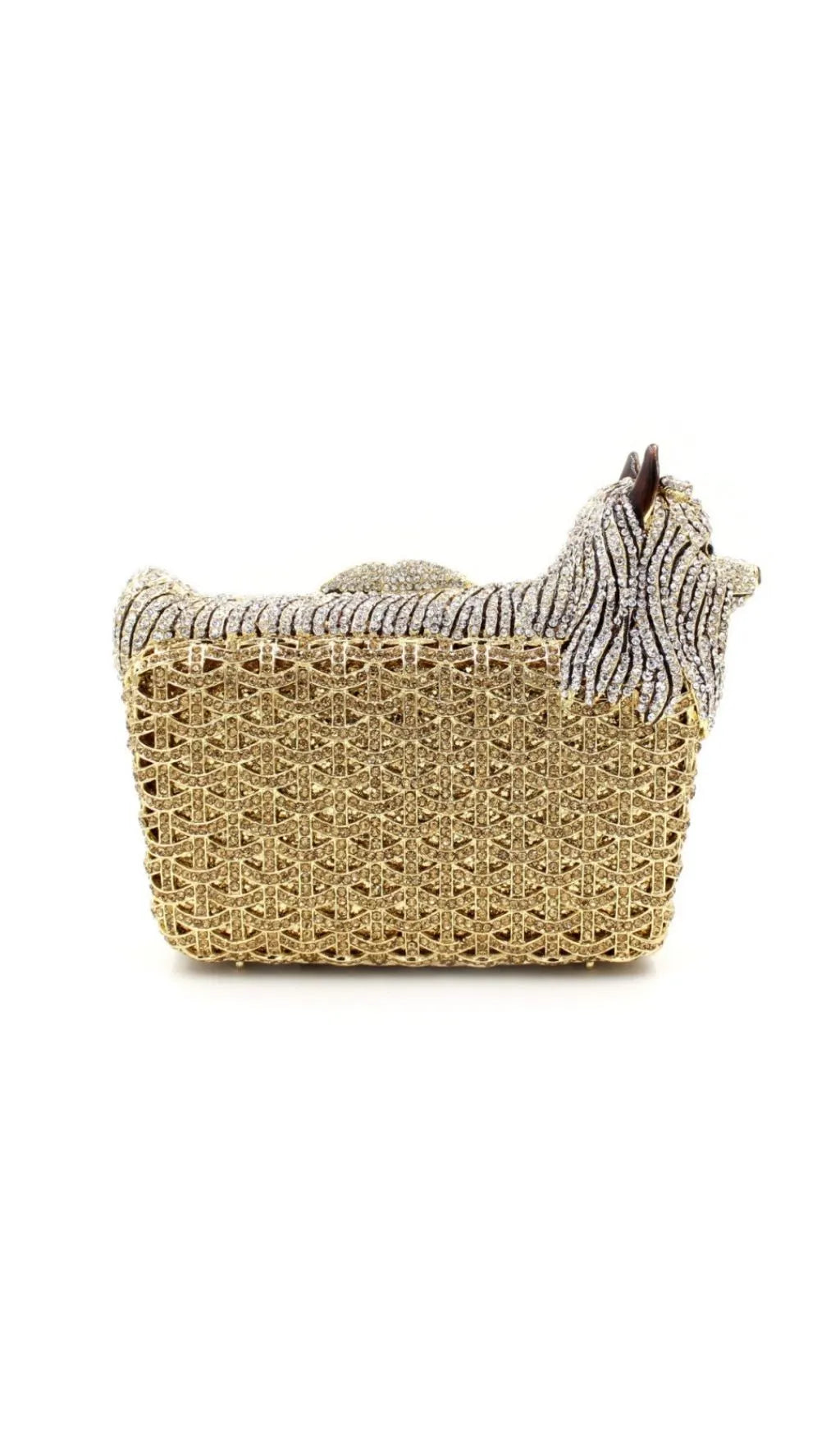 Khamani Gold Dog Diamante Bag Flowering Girl