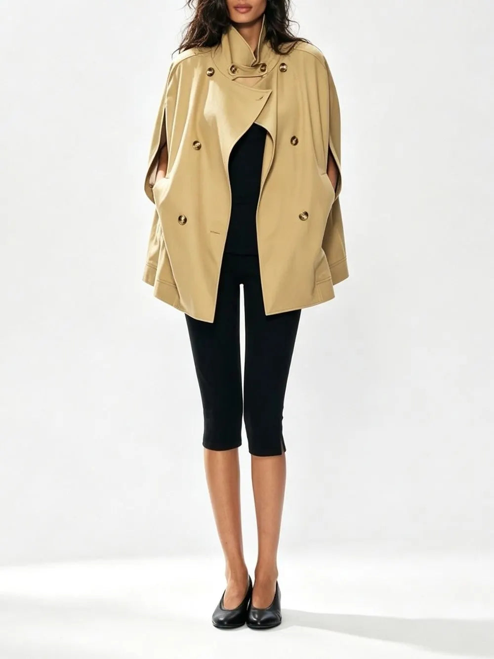 Mayu Khaki Coat Flowering Girl