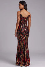 Sequin Cold Shoulder Floor-Length Gown Flowering Girl