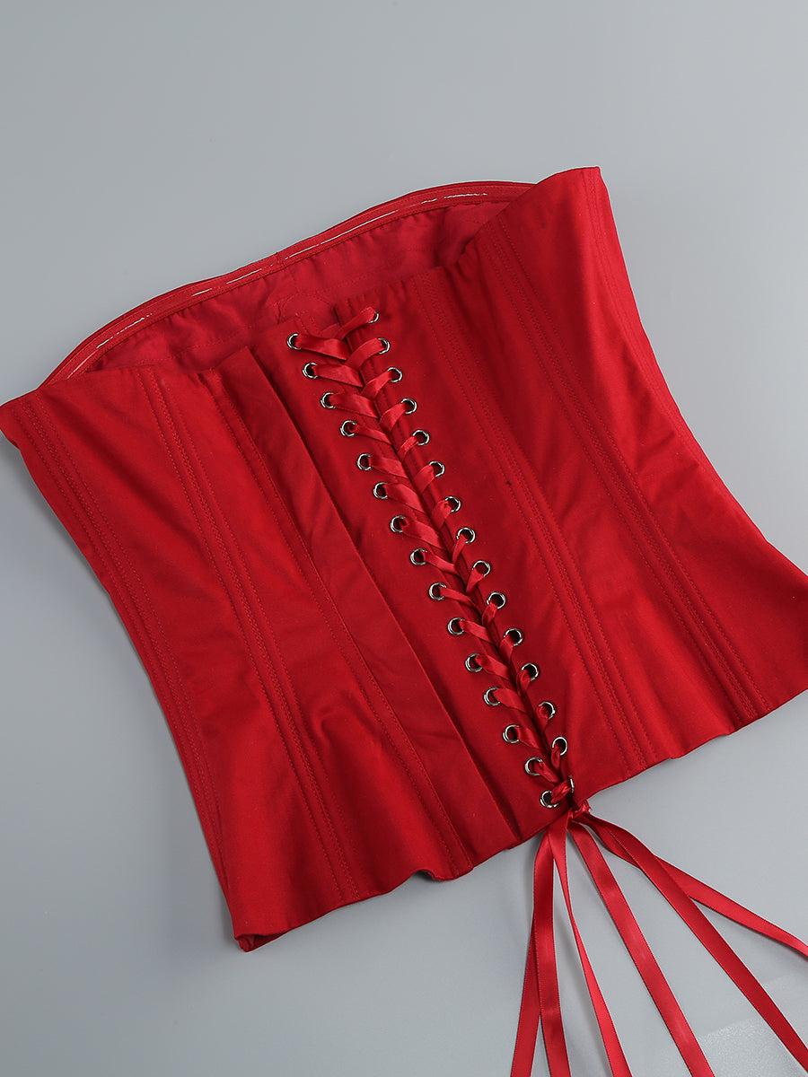 Clegg Red Corset Flower Two-Piece Set Flowering Girl