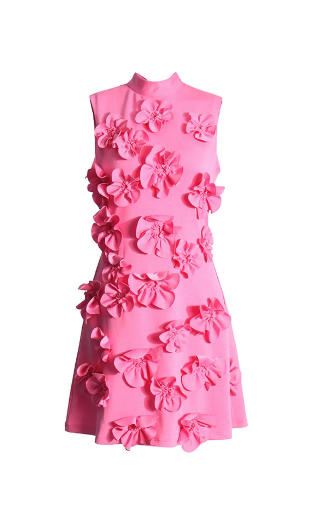 Awentia Pink Flower Mini Dress Flowering Girl