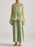 Miori Green Lace Top & Maxi Dress Set Flowering Girl