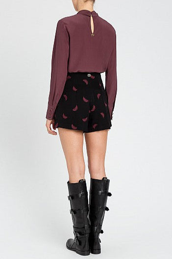 Shirt Twinset In Burgundy Flowering Girl