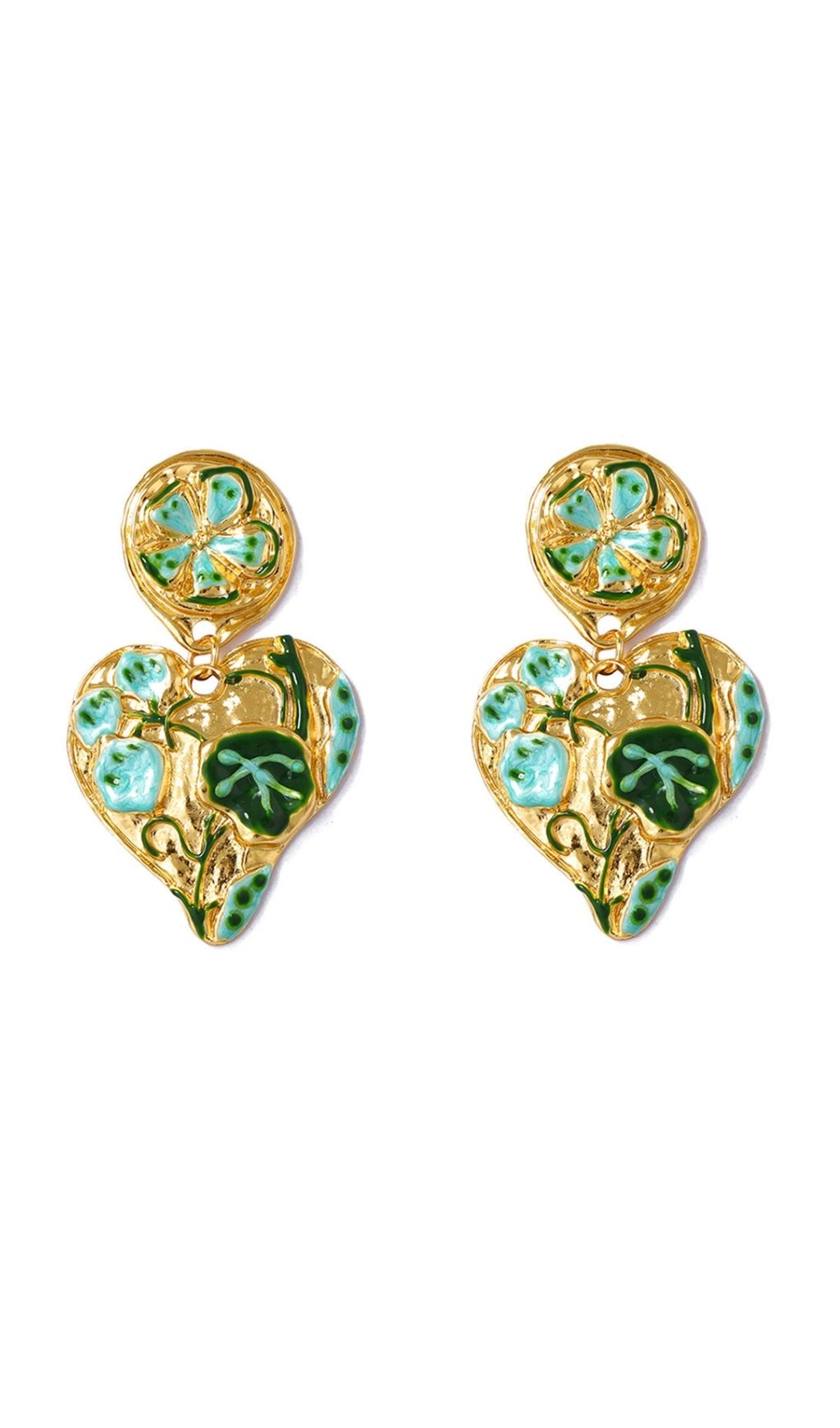 Jumelle Heart Flower Earrings Flowering Girl