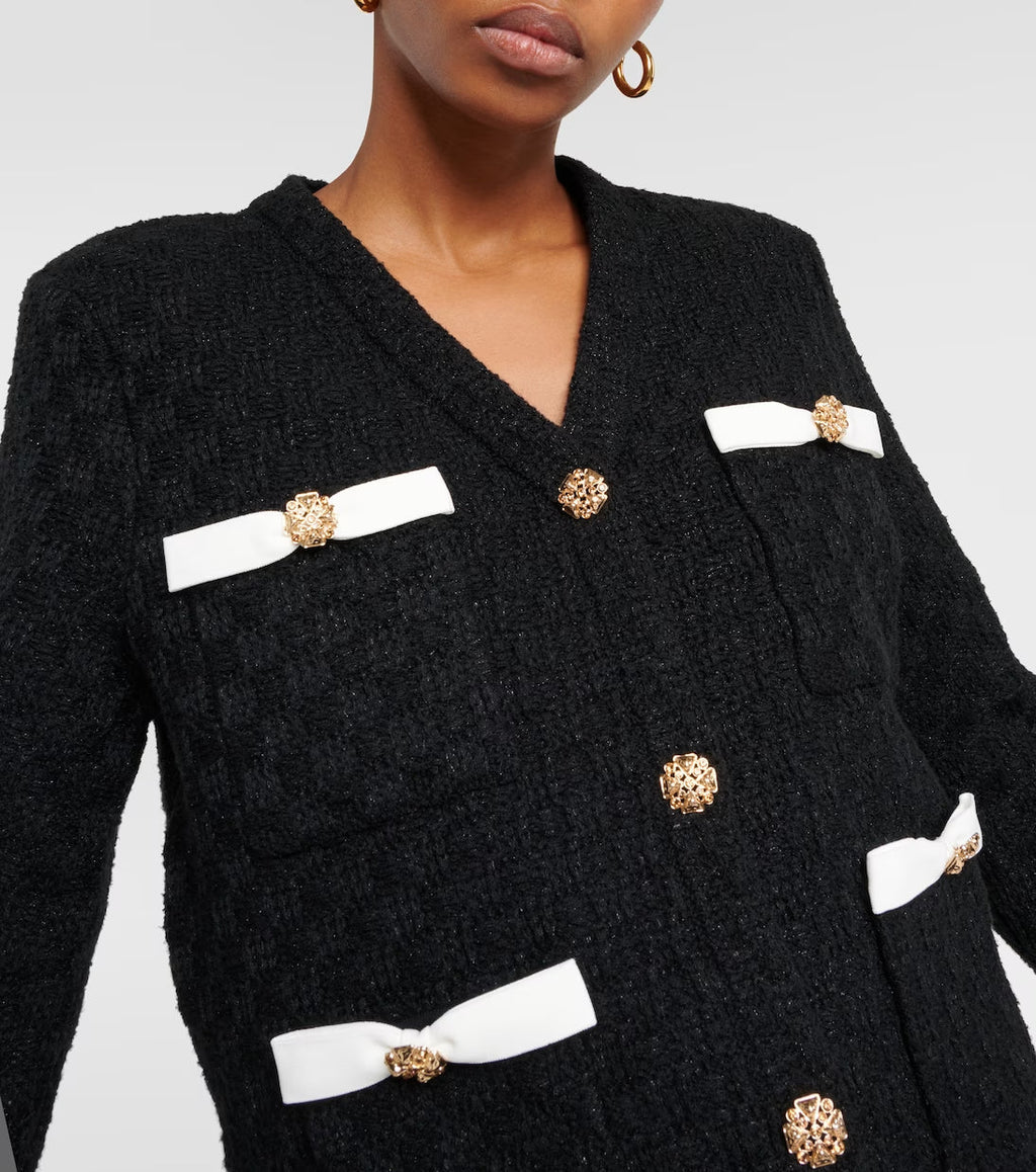 BLACK WEAVE CARDIGAN Flowering Girl