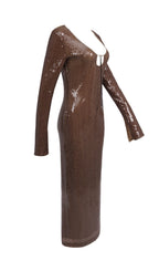 Ardelle Brown Sequin Maxi Dress