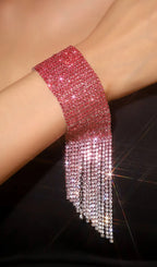Danna Pink Rhinestone Bracelet Flowering Girl