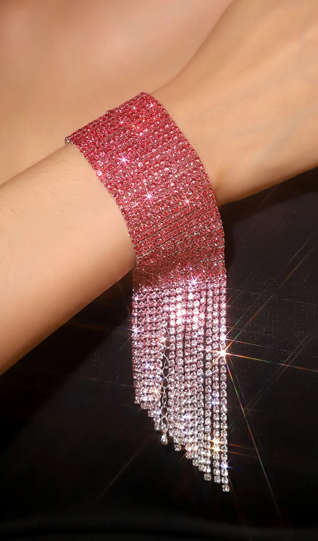 Danna Pink Rhinestone Bracelet Flowering Girl