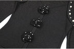 flower knit mini dress in black Flowering Girl