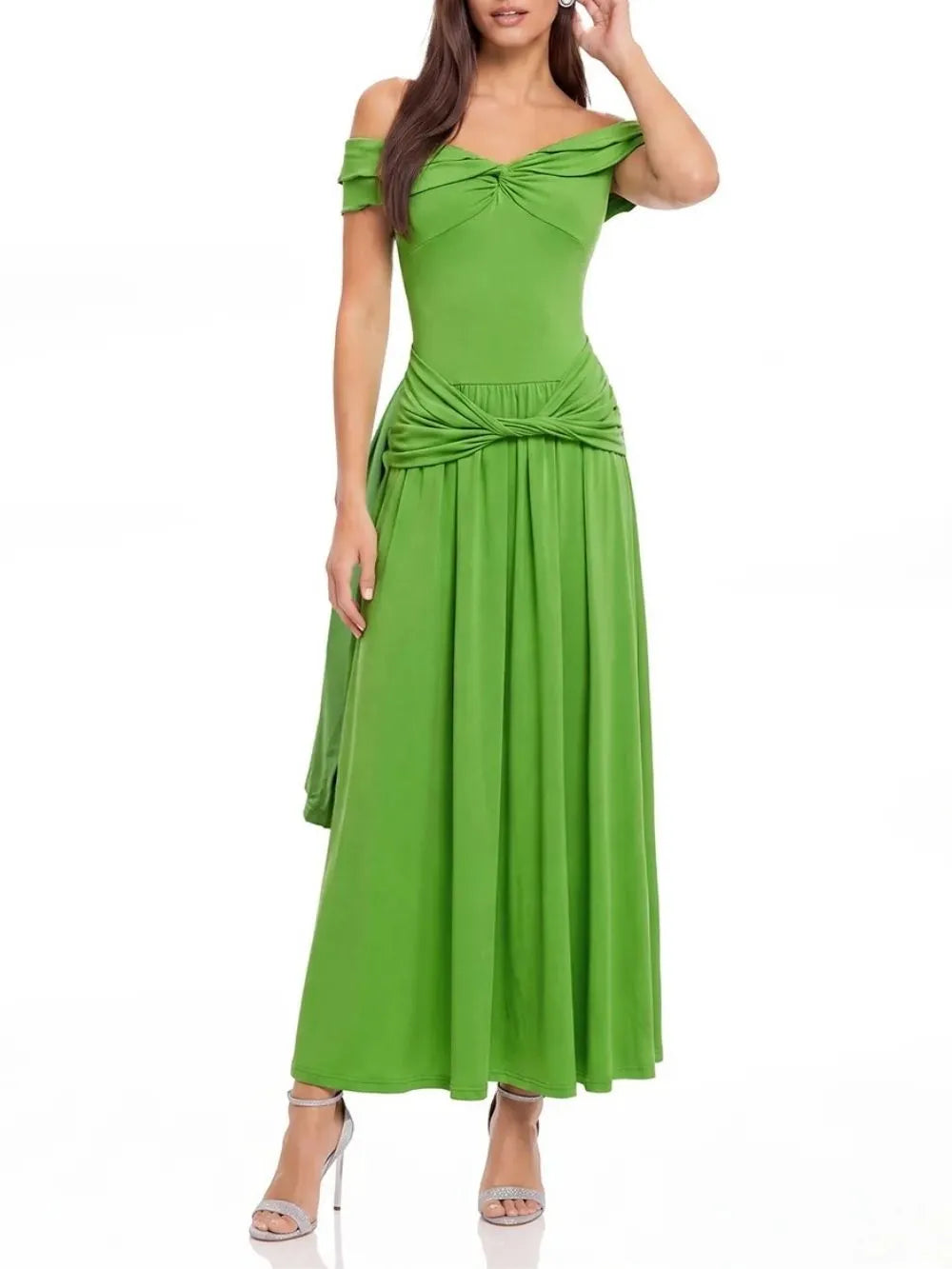 Greta Off Shoulder Twisted Maxi Dress Flowering Girl