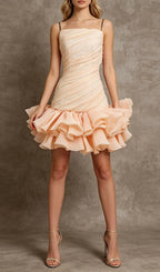 Leonore Strappy Ruched Mini Dress Flowering Girl