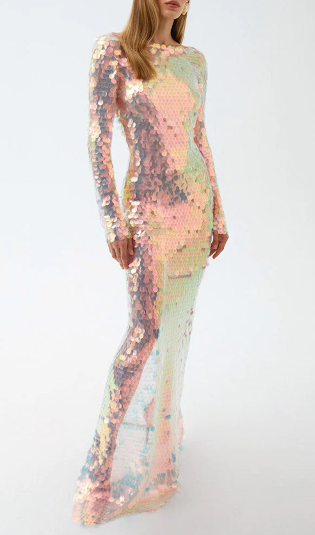 Aella Sequins Backless Maxi Dress Flowering Girl