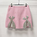 Helen Embellished Checked Wool-Blend Blazer Set In Pink Flowering Girl