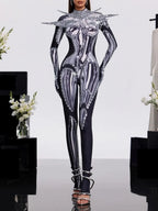 Prynex Long Sleeve Crystal Jumpsuit Flowering Girl