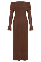 Denise Off Shoulder Sequin Maxi Dress - Chocolate Flowering Girl