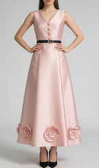 Jalisa Sleeveless Floral Hem Midi Dress Flowering Girl