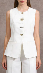 Kailynn White Vest Flowering Girl
