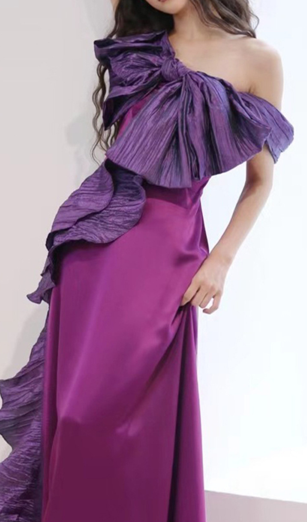 Ganit Purple Bow Maxi Dress Flowering Girl
