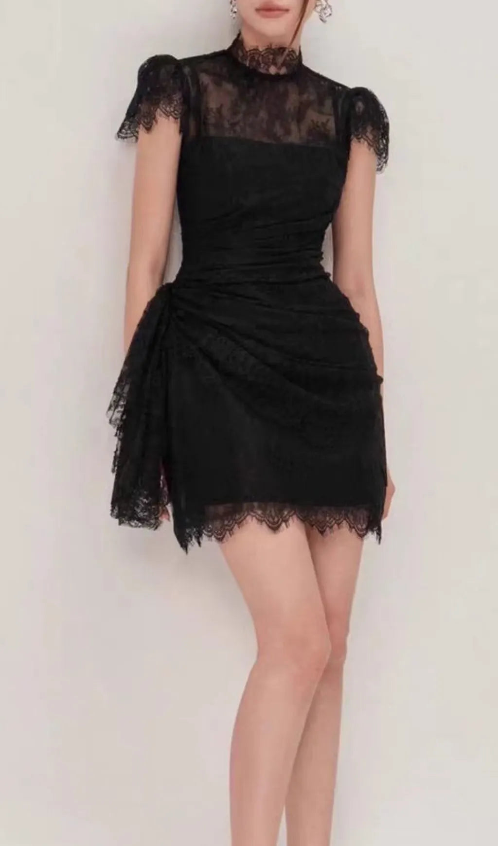 Liliah Black Lace Mini Dress Flowering Girl