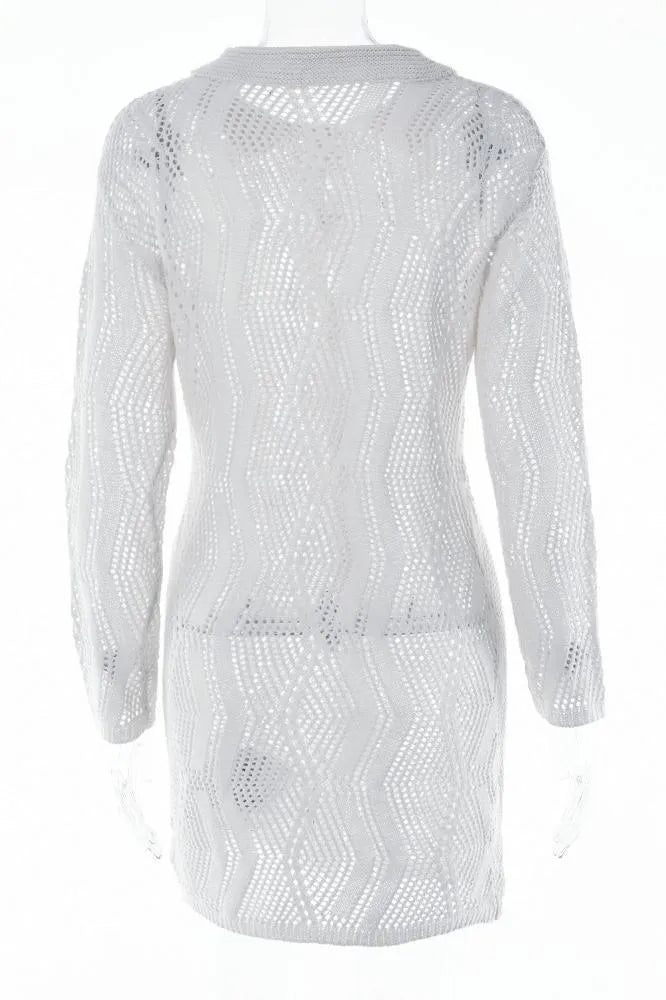 Basis Crochet Button-Up Cover-Up Flowering Girl