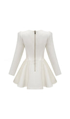 Ilene Long Sleeve Button Mini Dress Flowering Girl