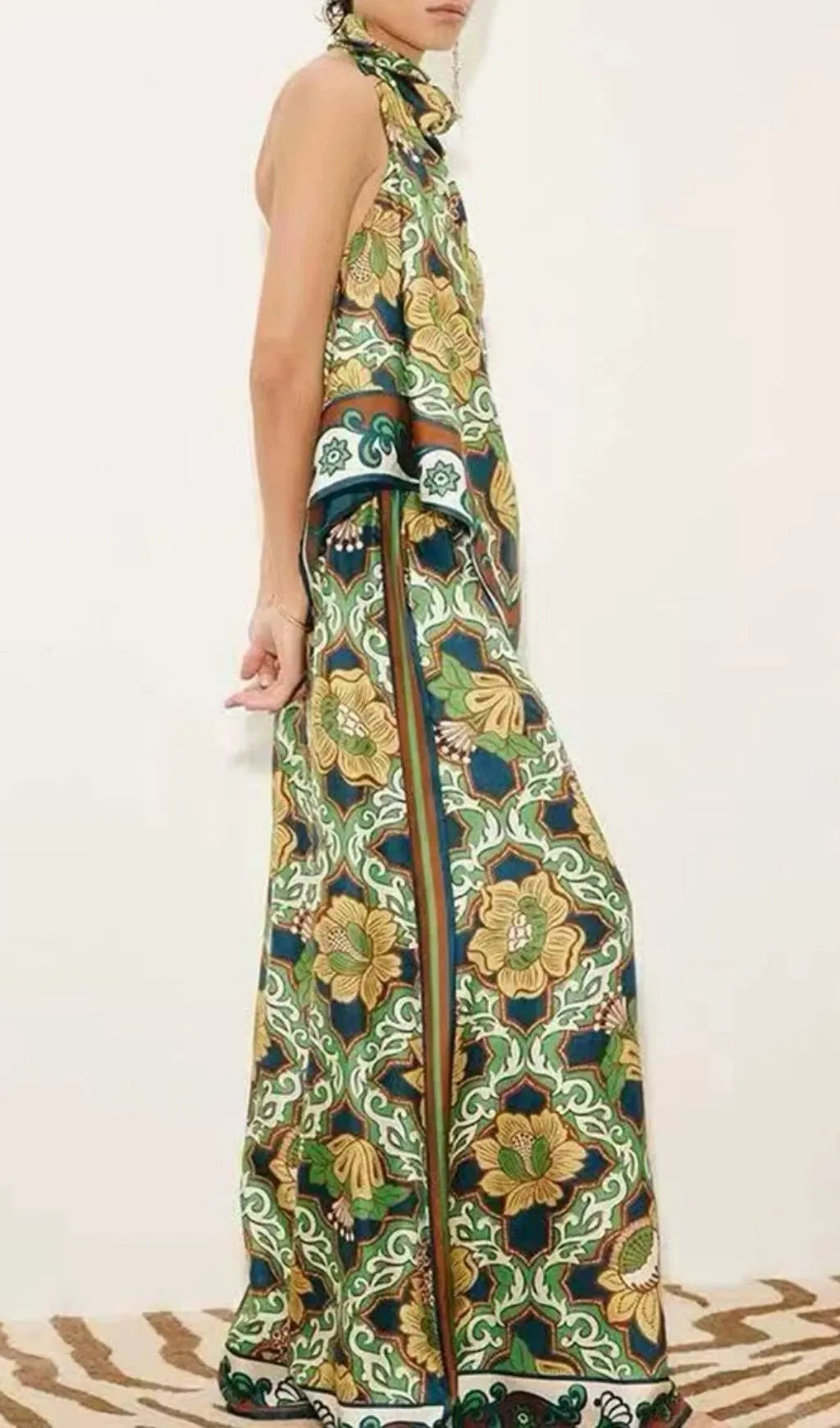 Madge Printed Two-Piece Set Flowering Girl
