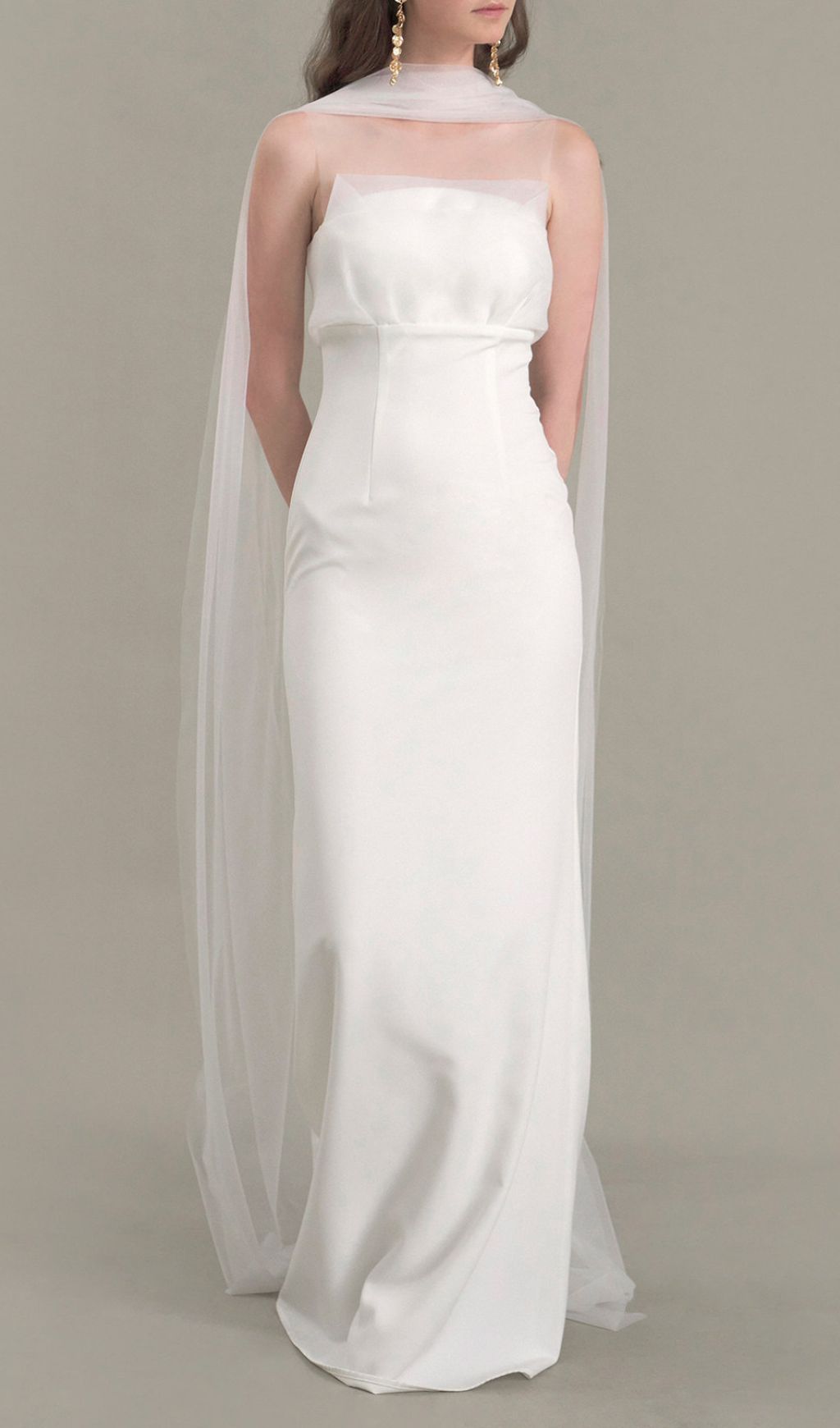 Jalene White Mesh Wedding Dress Flowering Girl