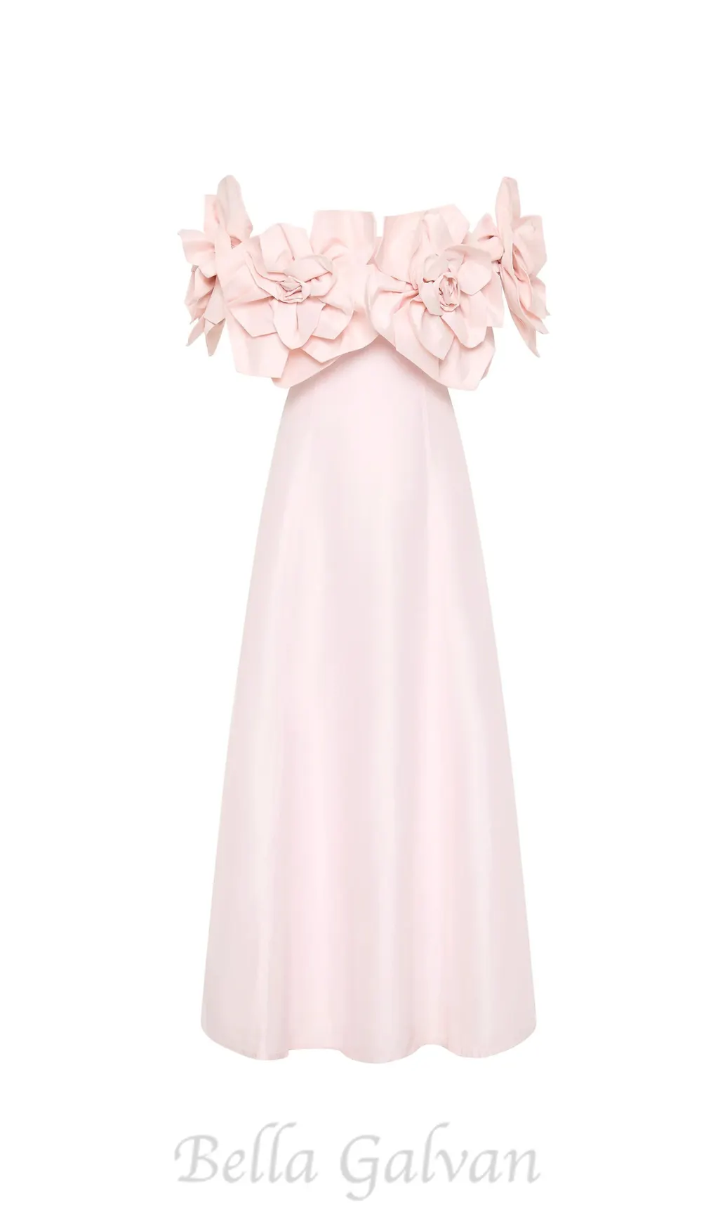 Etta flower strapless midi dress in pink Flowering Girl