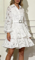 Leone Lace Long Sleeve Mini Dress Flowering Girl