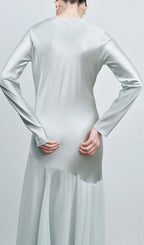 Khaza Long Sleeve Mesh Maxi Dress Flowering Girl